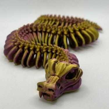 Imagem de Cobra Esqueleto Articulada Naja  Réplica Anatômica Flexível, Brinquedo