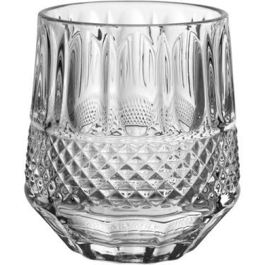 Imagem de KIT 6 PEÇAS COPO BAIXO HOME&CO LAPIDADO VIDRO 340ml 10x9x9cm TRANSPARE