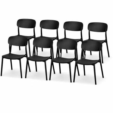 Imagem de Conjunto com 8 Cadeiras Esla Preto