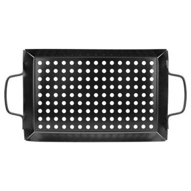 Imagem de Assadeira Grill Retangular 39,8cm Churrasqueira Metal Antiaderente Ban