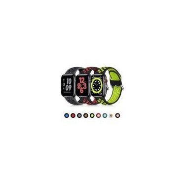 Imagem de Kit 3 Pulseiras de silicone esportivas Appple Watchh 45mmm, 44mmm, 42m