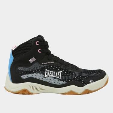 Imagem de Tênis Cano Médio Everlast Forceknit Pro Feminino, Preto, Bege, 37