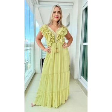 Imagem de Vestido Longo Indiano Premium Luxo Boho Chic c/ Forro-cod.162 - Aleci 