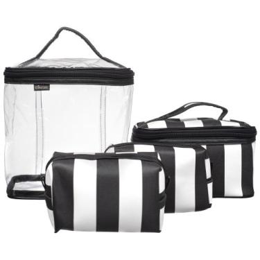 Imagem de Necessaire Feminina Viagem 4 Peças Frasqueira Estilo / 300 - PGB, Pret