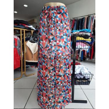 Imagem de Saia longa estampada - Collection , P, Estampa azul laranja branco, Pr