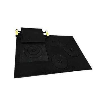 Imagem de Chapa Fogão a Lenha Multiuso 4 Furos e Bifeteira 69x49cm - Rig Fundido