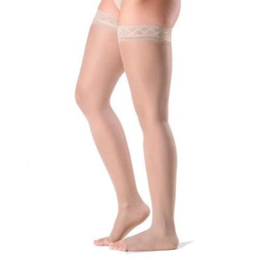 Imagem de Meia coxa 7/8 120 15-20 mmhg natural ponteira aberta  audace - sigvari