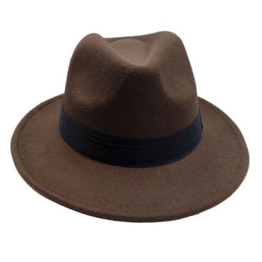 Imagem de Chapéu Fedora Feltro Aba Grande Unissex Ajustável Várias Cores - HHW, 