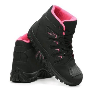 Imagem de Coturno Bota Adventure Estilo Camping Motocicle - Onda 7, Preto, Pink,