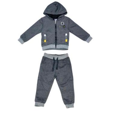 Imagem de Conjunto Infantil Menino Inverno Moletom - Kiki & Mily, 4, Cinza