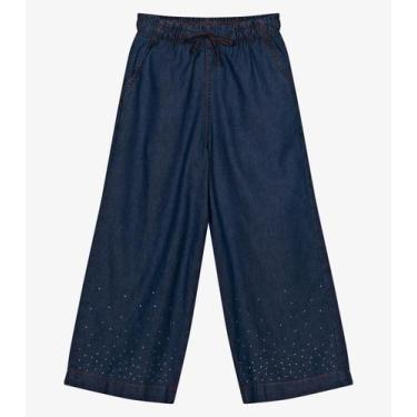 Imagem de Calça Infantil Jeans Wide Leg Trick Nick Azul, 6, Azul