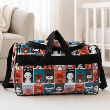 Imagem de Bolsa Maternidade Bebê Grande Luxo e Organizada Estampada Cor:Preto - 