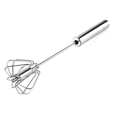 Imagem de Batedor de Ovos Manual Giratório Inox 30cm Fouet Profissional para Coz