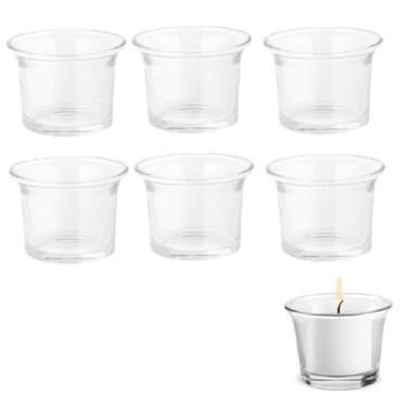 Imagem de 10 Porta Velas Castiçal Em Copo de Vidro Decorativo Multiuso - Floripa