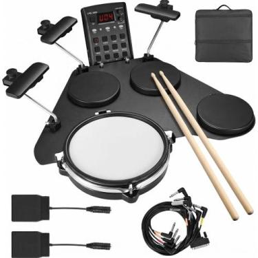 Imagem de Bateria Eletrônica Portátil CPD1000 com Módulo Som USB MIDI, Pedal Dup