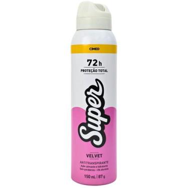 Imagem de Desodorante Aerossol Feminino Velvet 72h Super Cimed 0% Alumínio 150ml