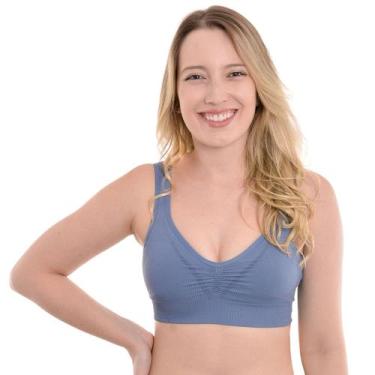Imagem de Top feminino basic com bojo removivel lupo, P, Azul