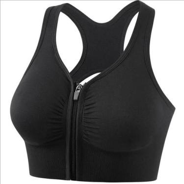 Imagem de Sutiã Esportivo Feminino Com Zíper Frontal Para Fitness, Yoga E Academ