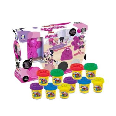 Imagem de Kit Brinquedo Infantil Massinha de Modelar Minnie Disney  10 Potes Cot