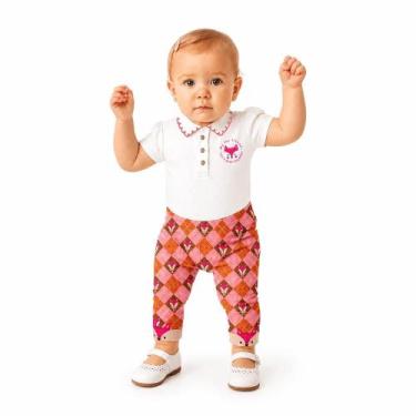 Imagem de Legging Bebê Minha Fofura Alphabeto Rosa e Marrom, Rosa e marrom, 12-1