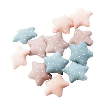 Imagem de dailymall 12 peças de apliques de estrelas de tecido acolchoado Kawaii para decoração de costura DIY