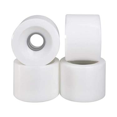 Imagem de RaceBon Rodas de Skate Longboard 70 mm Dureza 78A Poliuretano Cruising Wheel Free 608 Rolamentos e Espaçadores Conjunto de 4 (Branco)