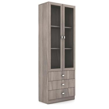 Imagem de Armário Tecno Mobili com 2 Portas de Vidro e 3 Gavetas
