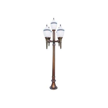 Imagem de Poste Colonial Republicano Jardim de  Alumínio 05 Globo 4,13m