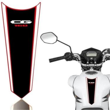 Imagem de Adesivo Faixa Gravata Tanque Moto Titan Start Preto Branco