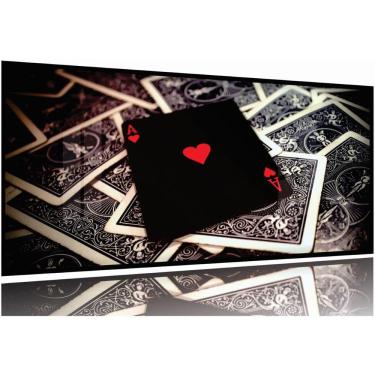 Imagem de Quadro Decoração Cartas Poker 3 Peças 130x60 Moldura Preta 2x2