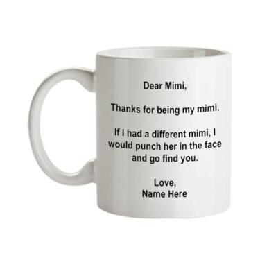 Imagem de Caneca personalizada Dear Mimi, caneca de café Mimi, presentes Mimi, presente para Mimi, copo de café Mimi, aniversário de Mimi caneca Mimi com nome personalizado, caneca Mimi Punch personalizada