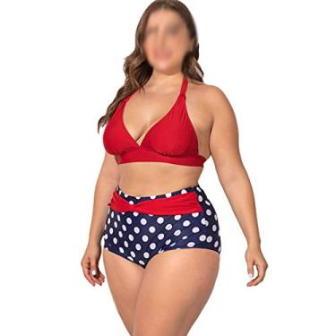 Imagem de Maiô Feminino Plus Size Duas Peças Maiô Estampado Sling Fat Feminino Biquíni Beachwear (Tamanho: XXX-Large)