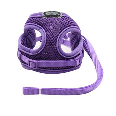 Imagem de PetPhindU Arreio para cães de malha de cor lisa respirável macio arnês com coleira para cães sem estrangulamento conjunto de coleira para cães ao ar livre