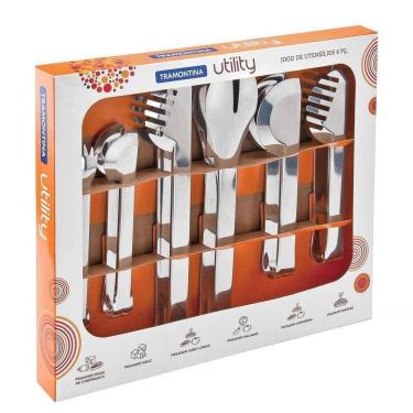 Imagem de Kit Pegadores Tramontina Inox 66800/103 Massa Gelo Multiuso