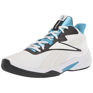 Imagem de Reebok Tênis de basquete masculino More Buckets, Branco/Preto/Azul energético, 11