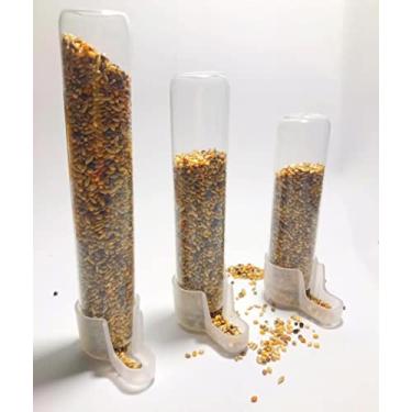 Imagem de 10 Comedouros De Vidro Com Base Automático Para Pássaros De Gaiolas e Viveiros