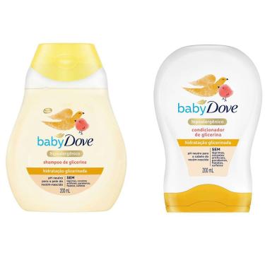 Imagem de Kit Shampoo 200ml e Condicionador 200ml Dove Baby Hidratação Glicerinada