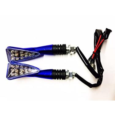 Imagem de Pisca Mini Led Piramide Esportivo Universal Moto Par Cb300 Cb Hornet CB 600 Xj6 Fazer Titan Fan 150 Azul