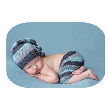 Imagem de Coberllus Conjunto de calça de crochê para bebês recém-nascidos, conjunto de calça para fotografia para meninos e meninas