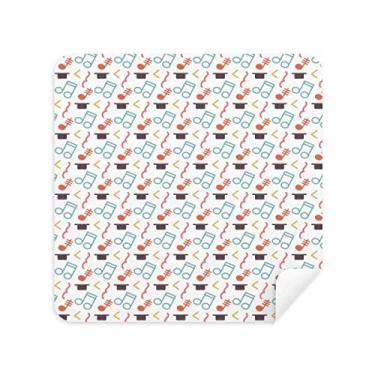 Imagem de DIYthinker Notas musicais coloridas tensivas pano de limpeza branco tecido de camurça 2 peças