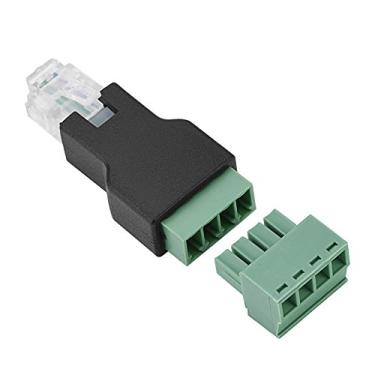 Imagem de conector Ethernet RJ11 6P4C macho para conector de terminal de parafuso de 4 pinos,RJ11 para adaptador de terminal de parafuso, Adaptador de Terminal de 4 Parafusos Terminal RJ11 Conversor de Pa