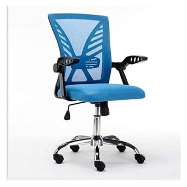 Imagem de cadeira de escritório Cadeira de escritório Cadeira de escritório Cadeira de treinamento Cadeira de computador giratória Cadeira de conferência Cadeira de trabalho Cadeira de jogo (cor: azul, tamanho: