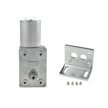 Imagem de CHANCS Motor de caixa de engrenagens elétrica de turbina 370WG 6V DC 115RPM com suporte de montagem de metal reduto de engrenagem de metal?