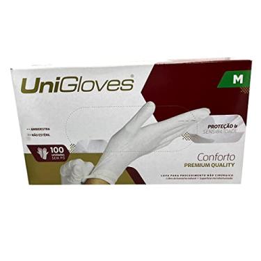 Imagem de UNIGLOVES Luva De Látex Branca Para Procedimento (Sem Pó) Unigloves® - M - 100 Unidades