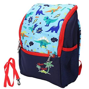 Imagem de Mochilas de desenho animado, mochila infantil leve antiperda mochila fofa estampa animal tecido Oxford com guia para meninas para meninos (azul celeste)
