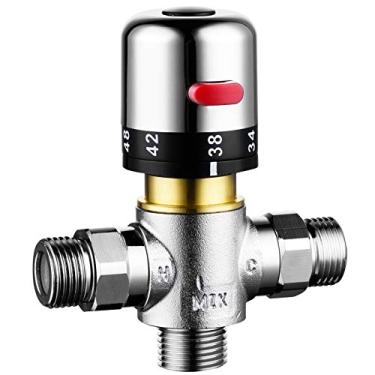 Imagem de Tecmolog Válvula Misturadora Termostática de Latão 68-119 ℉ Válvula Misturadora de 3 Vias de Ajuste Contínuo G1 / 2 para Agua Quente, Cromo, CTM504