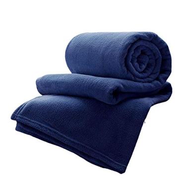 Imagem de Cobertor Manta Microfibra Casal Lisa Corttex Cores - Azul Marinho