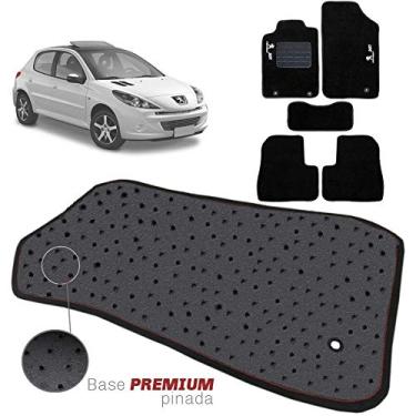 Imagem de Jogo de Tapete Carpete Tevic Pinado Peugeot 207 2007 08 09 10 11 12 13 Impermeável Lavável Logo Bordado 5 Peças