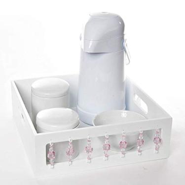 Imagem de Potinho de Mel Kit Higiene Pedra Quarto Bebê Menina Branco/Rosa