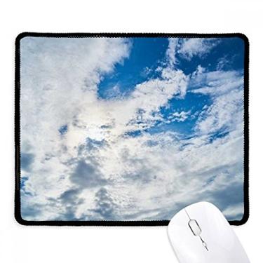 Imagem de Mousepad Dakr Blue Sky White Clouds Tapete de borracha para jogos